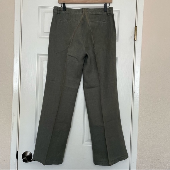 Joie.  100% Linen, Lagenlook, front pockets, wide leg, Sage.  Size  4 - Picture 3 of 7
